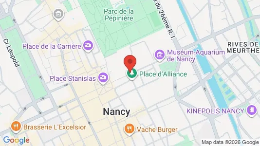 Apartments for rent i Nancy - kort over placeringen