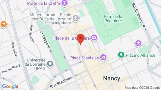 Apartments for rent i Nancy - kort over placeringen
