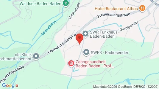 Apartments for rent i Baden-Baden - kort over placeringen