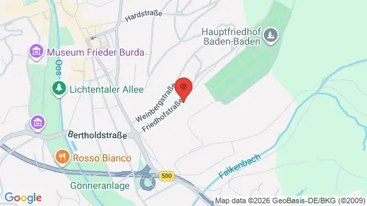 Apartments for rent i Baden-Baden - kort over placeringen