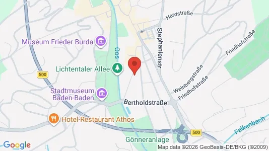 Apartments for rent i Baden-Baden - kort over placeringen