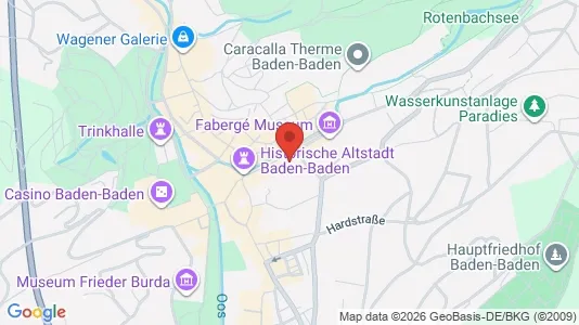 Apartments for rent i Baden-Baden - kort over placeringen
