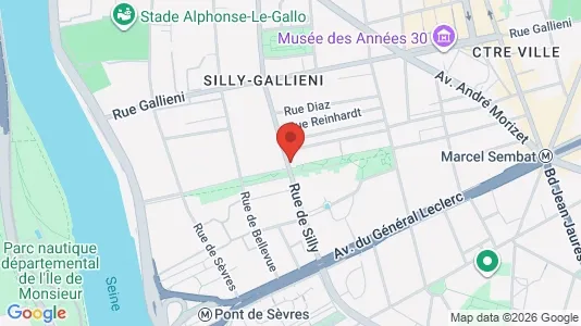 Apartments for rent i Boulogne-Billancourt - kort over placeringen