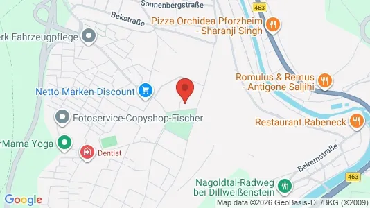 Apartments for rent i Pforzheim - kort over placeringen