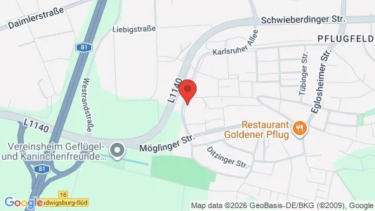 Apartments for rent i Ludwigsburg - kort over placeringen