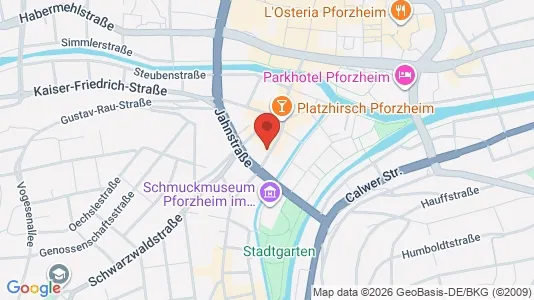 Apartments for rent i Pforzheim - kort over placeringen