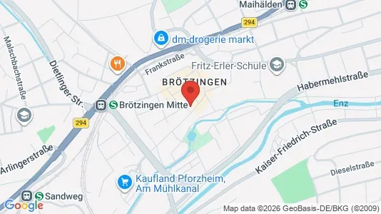 Apartments for rent i Pforzheim - kort over placeringen