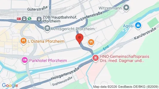 Apartments for rent i Pforzheim - kort over placeringen