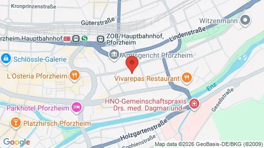 Apartments for rent i Pforzheim - kort over placeringen