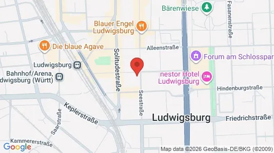 Apartments for rent i Ludwigsburg - kort over placeringen