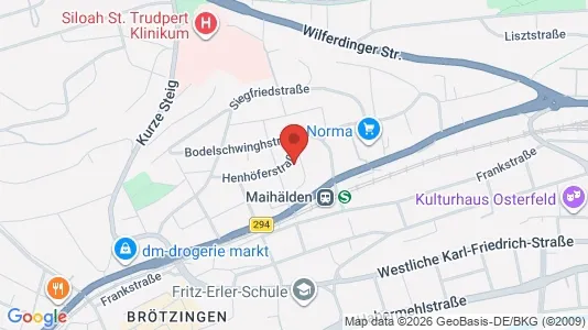 Apartments for rent i Pforzheim - kort over placeringen