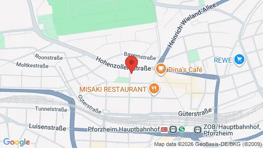 Apartments for rent i Pforzheim - kort over placeringen