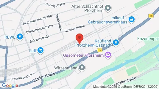 Apartments for rent i Pforzheim - kort over placeringen