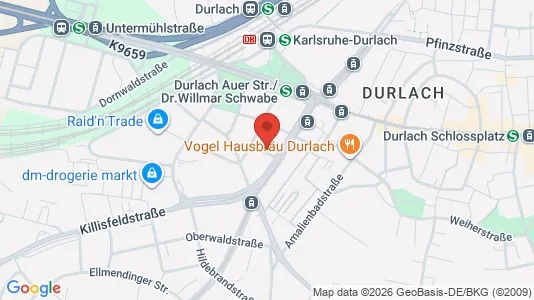 Apartments for rent i Karlsruhe - kort over placeringen