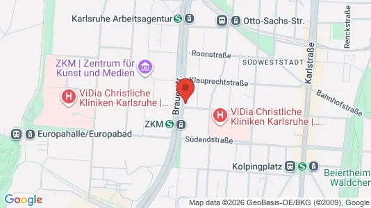 Rooms for rent i Karlsruhe - kort over placeringen