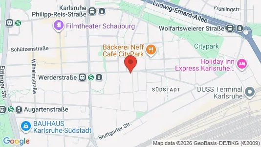 Apartments for rent i Karlsruhe - kort over placeringen