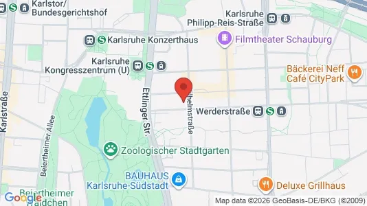 Rooms for rent i Karlsruhe - kort over placeringen