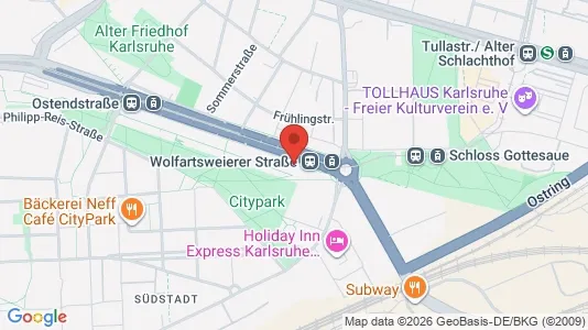 Apartments for rent i Karlsruhe - kort over placeringen
