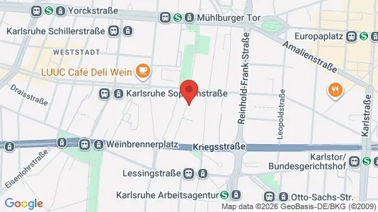 Apartments for rent i Karlsruhe - kort over placeringen