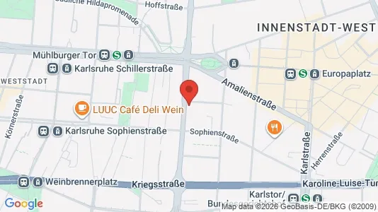 Apartments for rent i Karlsruhe - kort over placeringen