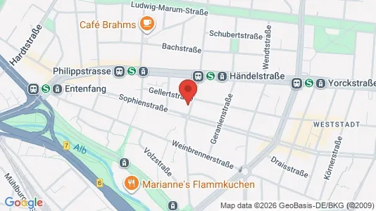 Apartments for rent i Karlsruhe - kort over placeringen