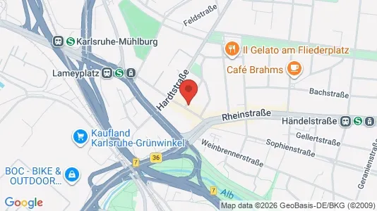 Rooms for rent i Karlsruhe - kort over placeringen