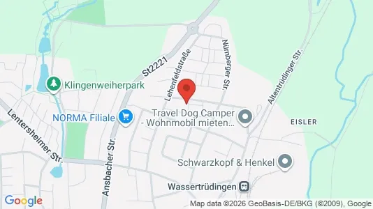 Apartments for rent i Ansbach - kort over placeringen