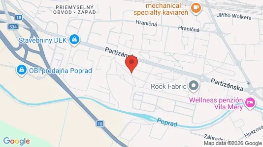 Apartments for rent i Poprad - kort over placeringen