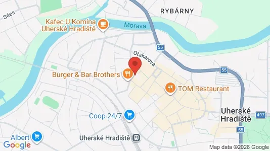 Apartments for rent i Uherské Hradiště - kort over placeringen