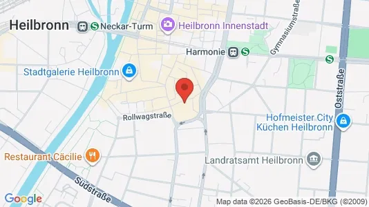 Apartments for rent i Heilbronn - kort over placeringen