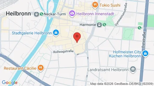 Apartments for rent i Heilbronn - kort over placeringen