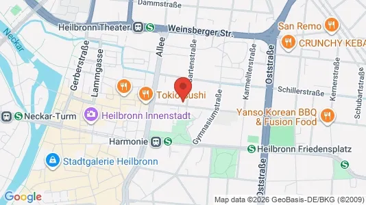 Apartments for rent i Heilbronn - kort over placeringen