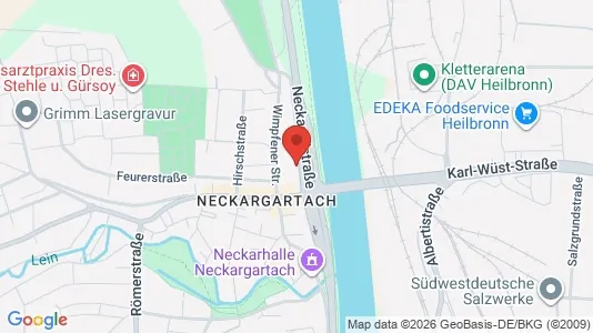 Apartments for rent i Heilbronn - kort over placeringen