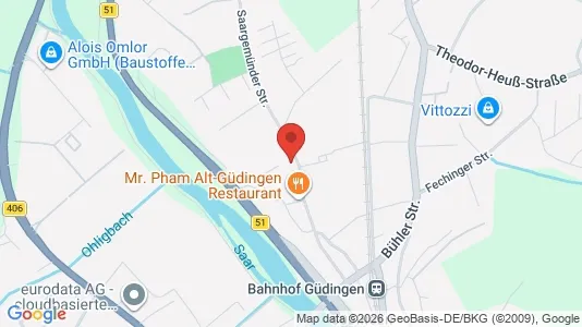 Apartments for rent i Saarbrücken - kort over placeringen