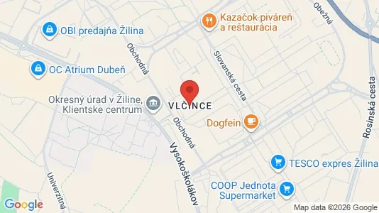 Apartments for rent i Žilina - kort over placeringen