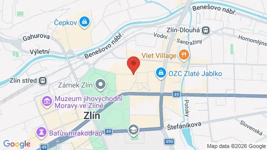Apartments for rent i Zlín - kort over placeringen