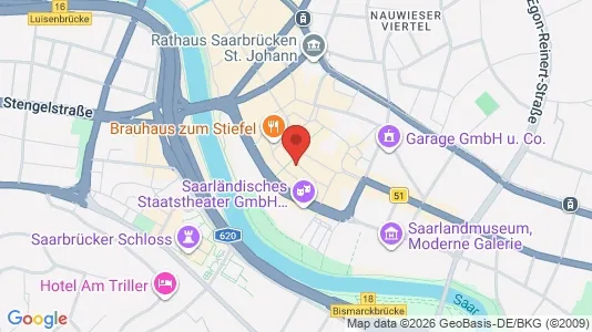 Apartments for rent i Saarbrücken - kort over placeringen