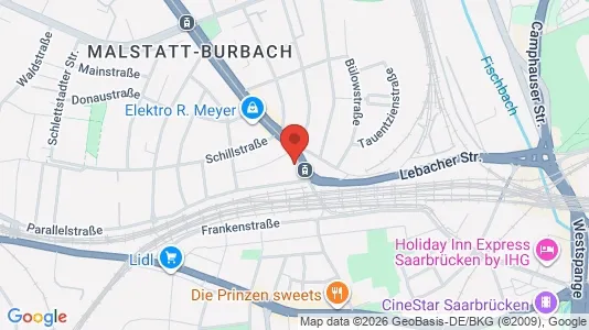 Apartments for rent i Saarbrücken - kort over placeringen