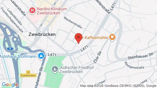 Apartments for rent i Zweibrücken - kort over placeringen