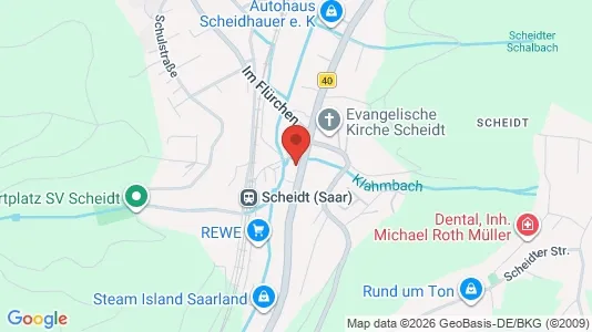 Apartments for rent i Saarbrücken - kort over placeringen