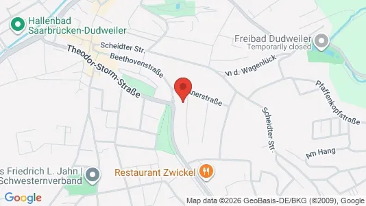 Apartments for rent i Saarbrücken - kort over placeringen
