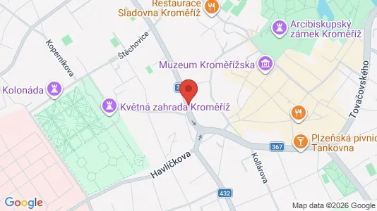 Apartments for rent i Kroměříž - kort over placeringen