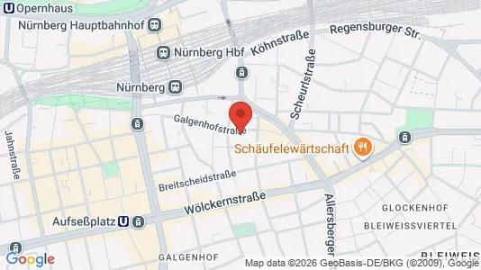 Apartments for rent i Nuremberg - kort over placeringen