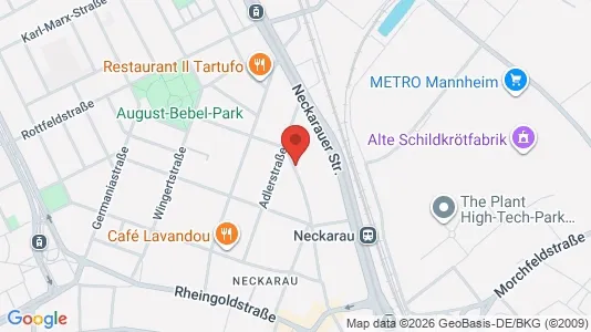 Apartments for rent i Mannheim - kort over placeringen