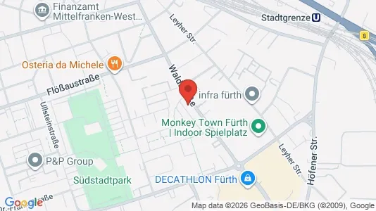 Apartments for rent i Fürth - kort over placeringen