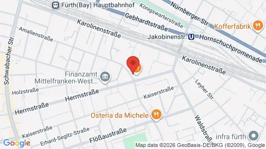 Apartments for rent i Fürth - kort over placeringen