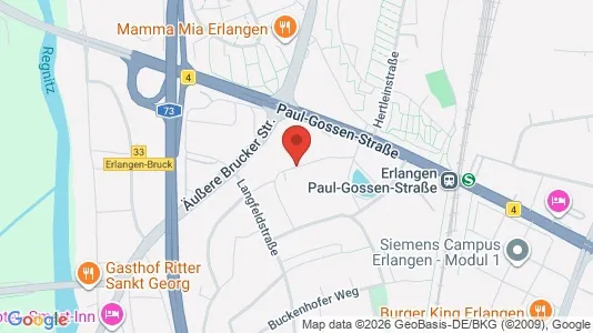Apartments for rent i Erlangen - kort over placeringen