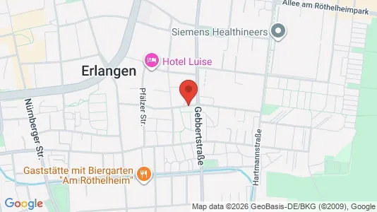 Apartments for rent i Erlangen - kort over placeringen