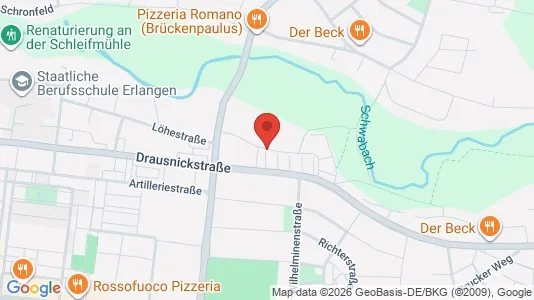 Apartments for rent i Erlangen - kort over placeringen