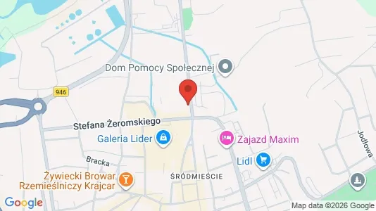 Apartments for rent i Żywiecki - kort over placeringen
